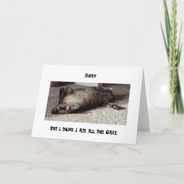 Fat cat ate the birthday cake! card (Front)