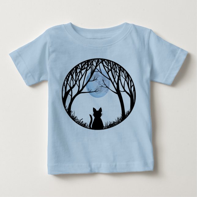 Fat Cat Baby's T-shirt Black Cat Toddler Shirt (Front)