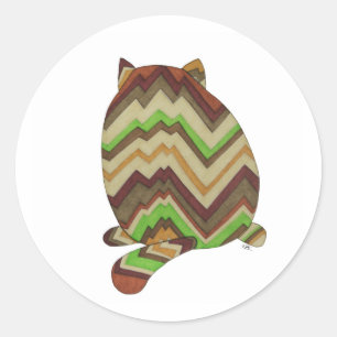 Fat Cat Back Classic Round Sticker
