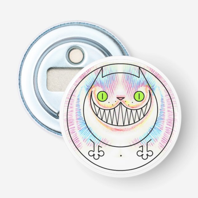 Fat Cat Button Bottle Opener (Front)