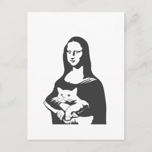 Fat cat by da vinci - Choose background colour Postcard