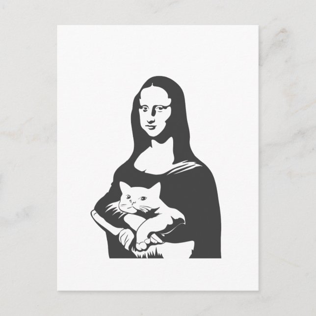 Fat cat by da vinci - Choose background colour Postcard (Front)