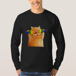 Fat Cat Catching Fish Fishy Eyes Pet Lgbt Fish Lov T-Shirt
