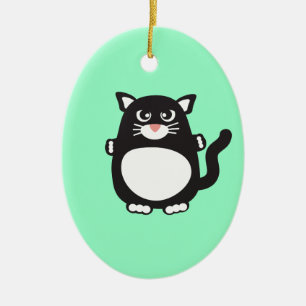 Fat Cat Ceramic Ornament