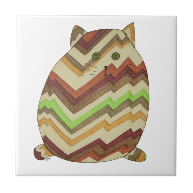 Fat Cat Ceramic Tile (Front)