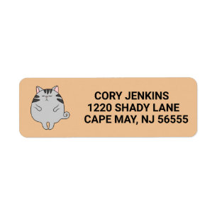 FAT CAT CUTE ART Return Address Labels