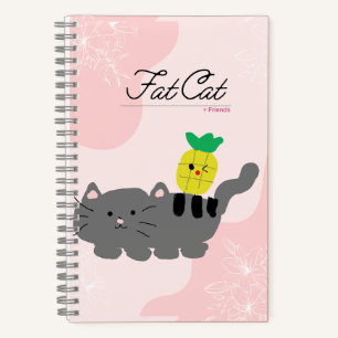 fat cat double sided notebook