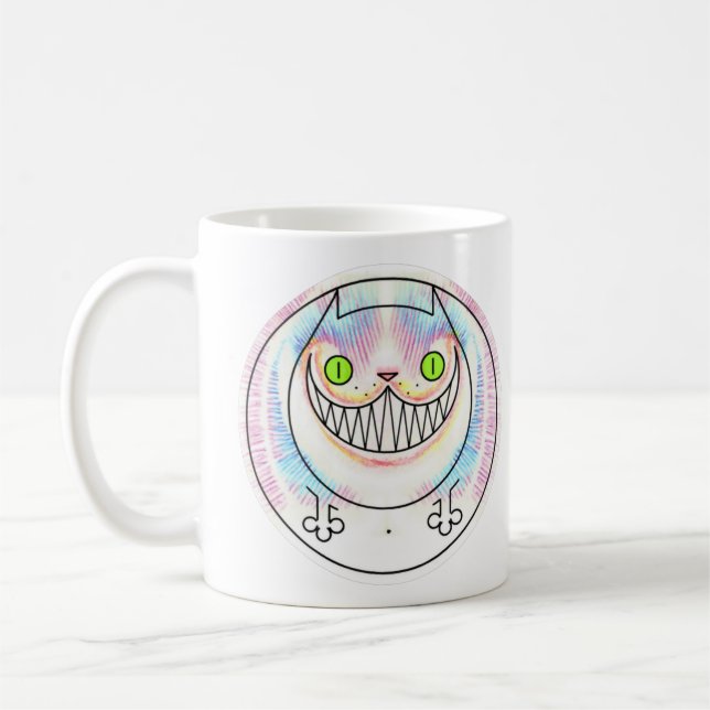 Fat Cat Funny Cat Cheshire Cat Grin Mug (Left)