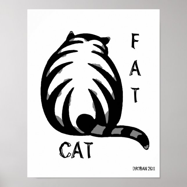 Fat Cat-Grey & Black Poster (Front)