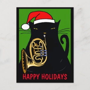 Fat Cat Happy Holiday Postcard