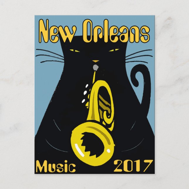 Fat Cat New Orleans Music 2017 Postcard (Front)