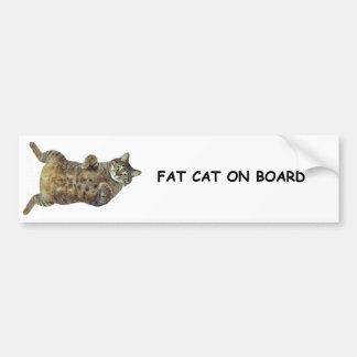 Fat Cat on Board Bumper Sticker