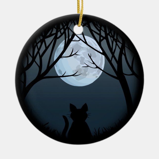 Fat Cat Ornament Personalised Cat Decoration Gift (Front)