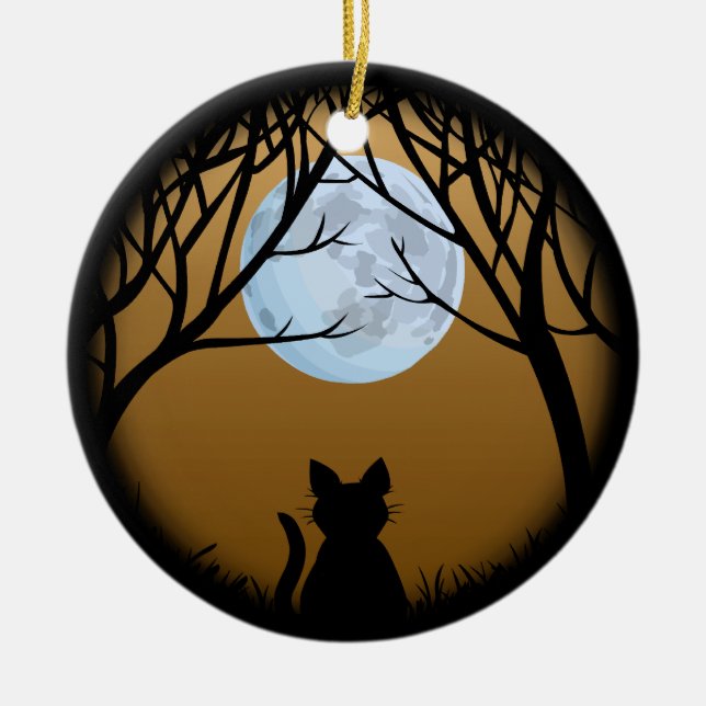 Fat Cat Ornament Personalised Cat Decoration Gift (Front)