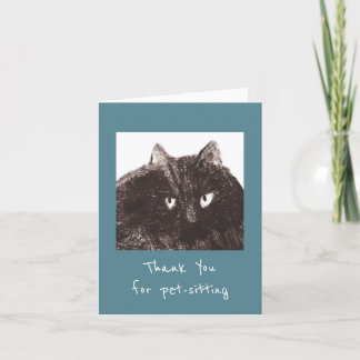 Fat Cat Pet-Sitter Thank You Card