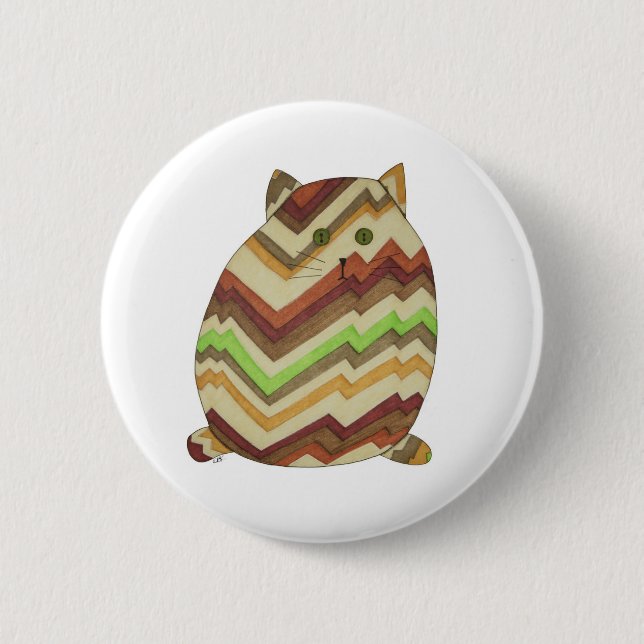 Fat Cat Pinback Button (Front)