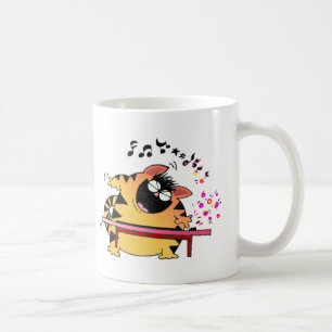 Fat Cat Play Keyboard Coffee Mug