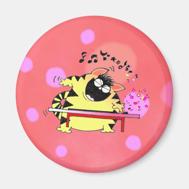 Fat Cat Play Keyboard Magnet (Front)