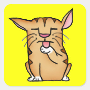 Fat Cat Square Sticker