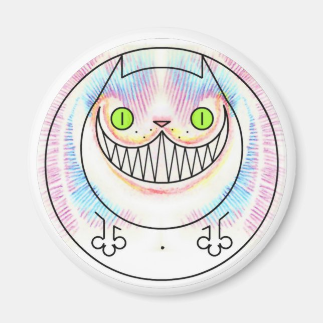 Fat Cat with a Cheshire Cat Grin Magnet (Front)