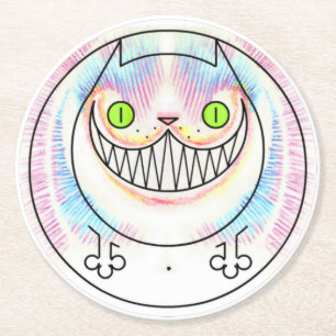 Fat Cat with a Cheshire Cat Grin Paper Coaster