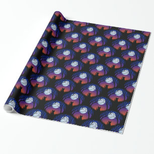 Fat Cat Wrapping Paper Cute Cat Halloween Paper