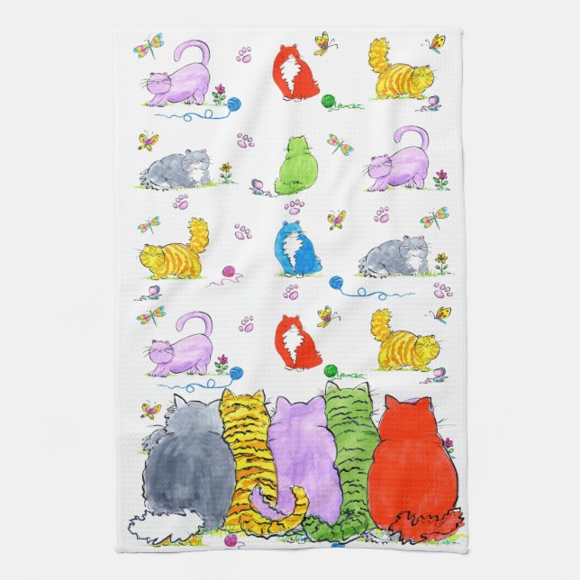 Fat Cats-kitchen towel (Vertical)