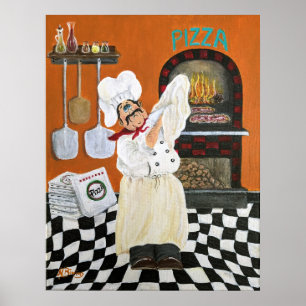 Fat Chef pizza parlour wall art Poster