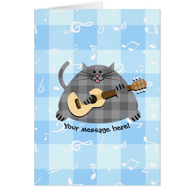 Fat Chequered Country Kitty Cat Acoustic Guitar (Front)