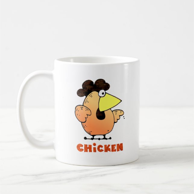 Fat Chicken Mug | Yellow Cartoon Chicken Mug (Left)
