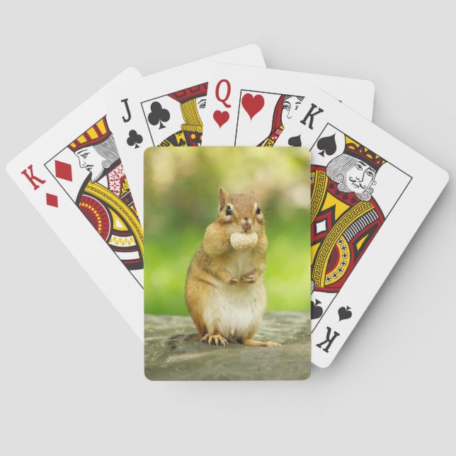 Fat Chipmunk with Treat Playing Cards (Back)