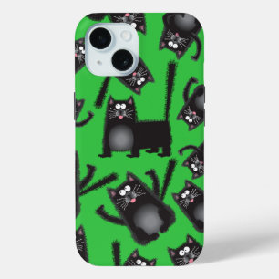 Fat chubby black cat cellphone cover case