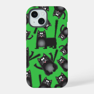 Fat chubby black cat cellphone cover case
