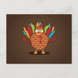 Fat Cute Turkey Postcard