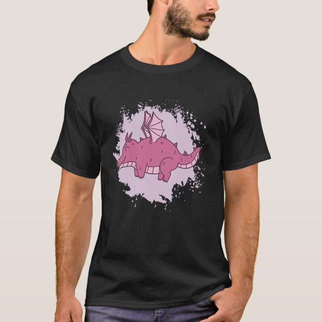 fat Dragon Fantasy Animal cute T-Shirt (Front)