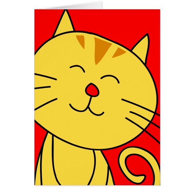 Fat Face Cat Blank Card (Front)