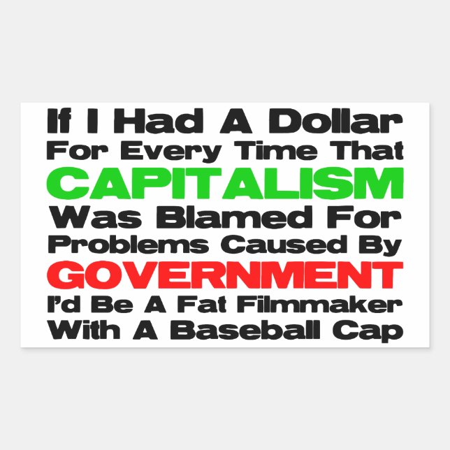 Fat Filmmaker With A Baseball Cap Rectangular Sticker (Front)