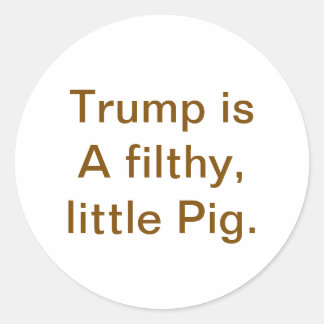 Fat Filthy little Pig Trump Hankamer Artjunkhaus  Classic Round Sticker