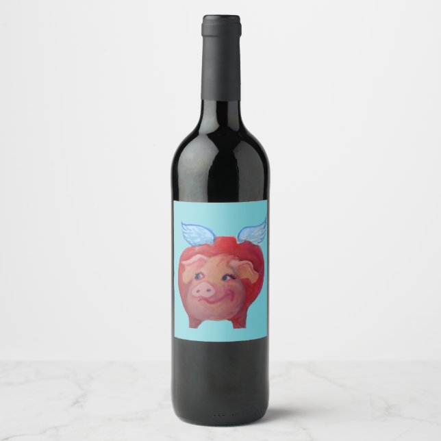 fat flying pig wine label (Front)
