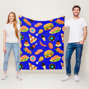 Fat Food Frenzy Fleece Blanket