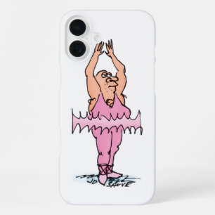 Fat Guy in Pink Tutu Ballet Cartoon iPhone Case