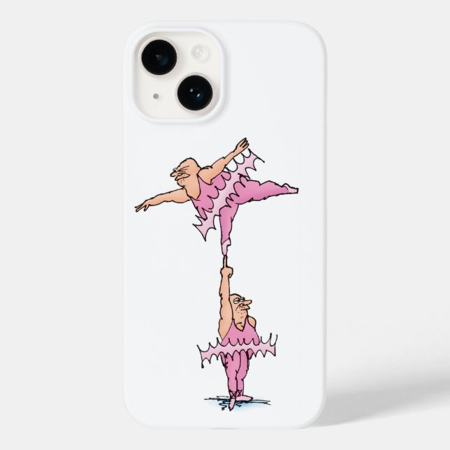 Fat Guys in Pink Tutus Ballet Cartoon Illustration Case-Mate iPhone Case (Back)
