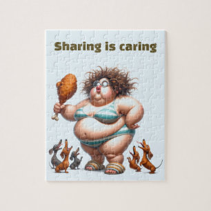 Fat Lady Chicken Jigsaw Puzzle