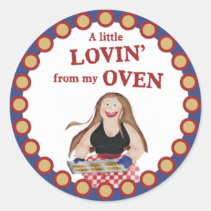 Fat  leotard baker with cookies baking sticker