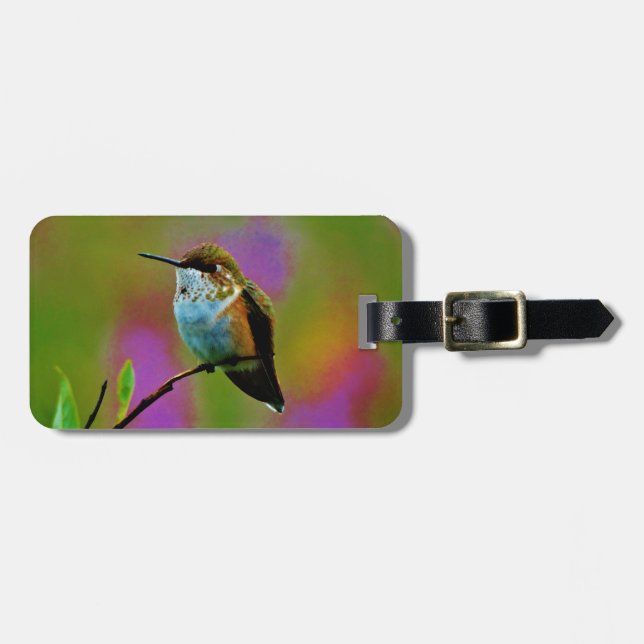 Fat little Hummingbird Luggage Tag (Front Horizontal)