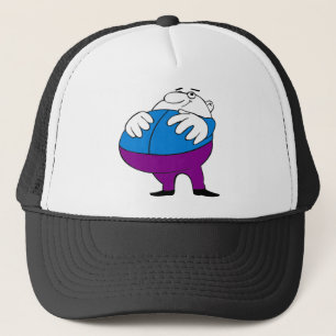 fat-man-cartoon trucker hat