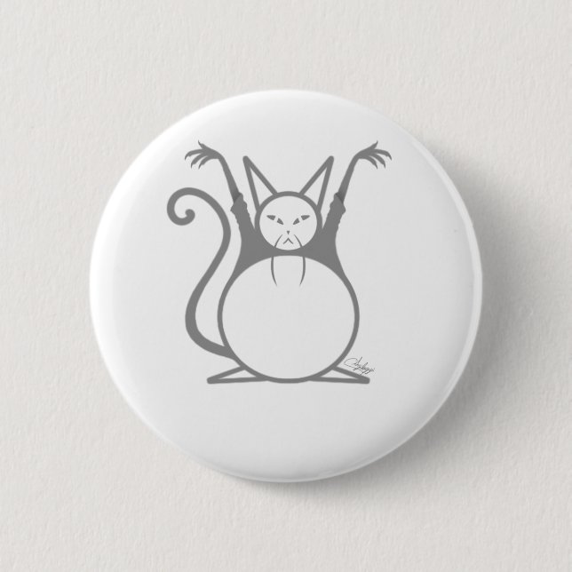 Fat Master Cat 6 Cm Round Badge (Front)
