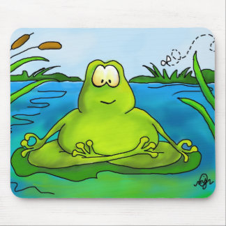 Fat Meditating Frog Mouse Pad