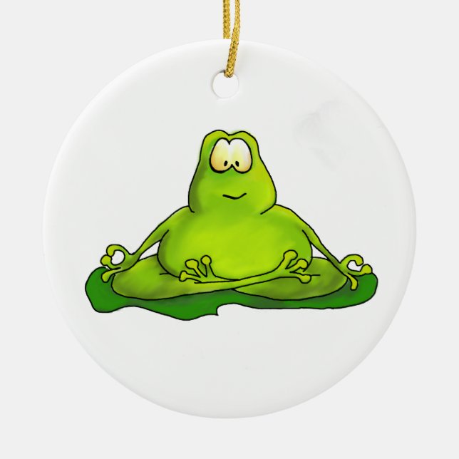 Fat Meditating Frog Ornament (Front)