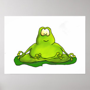 Fat Meditating Frog Poster